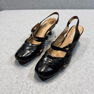 Beasley Shoes Women’s 42 Black Slingback Dress Heel